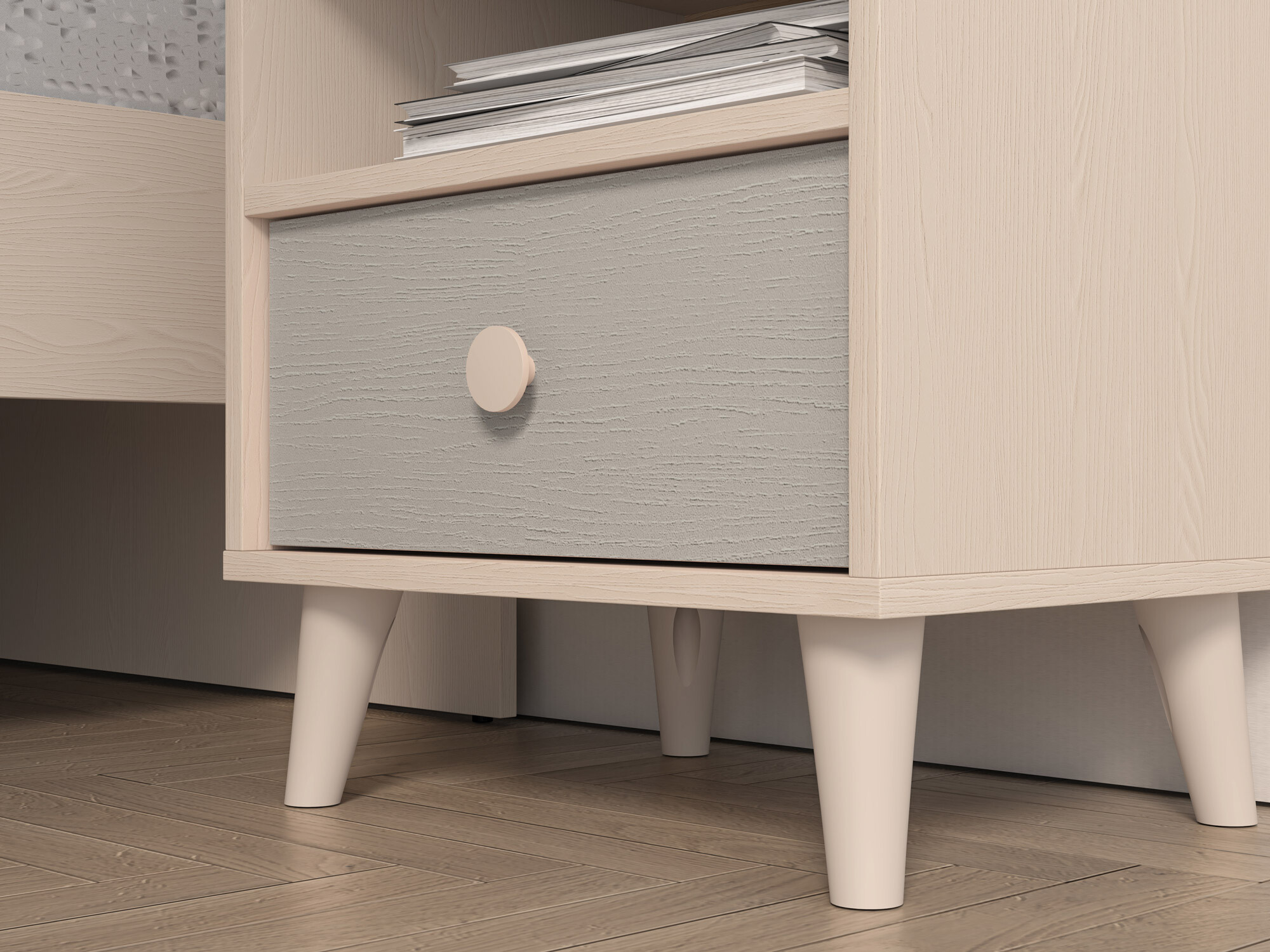 Noćni ormarić Tortoli 108 (Sivo)