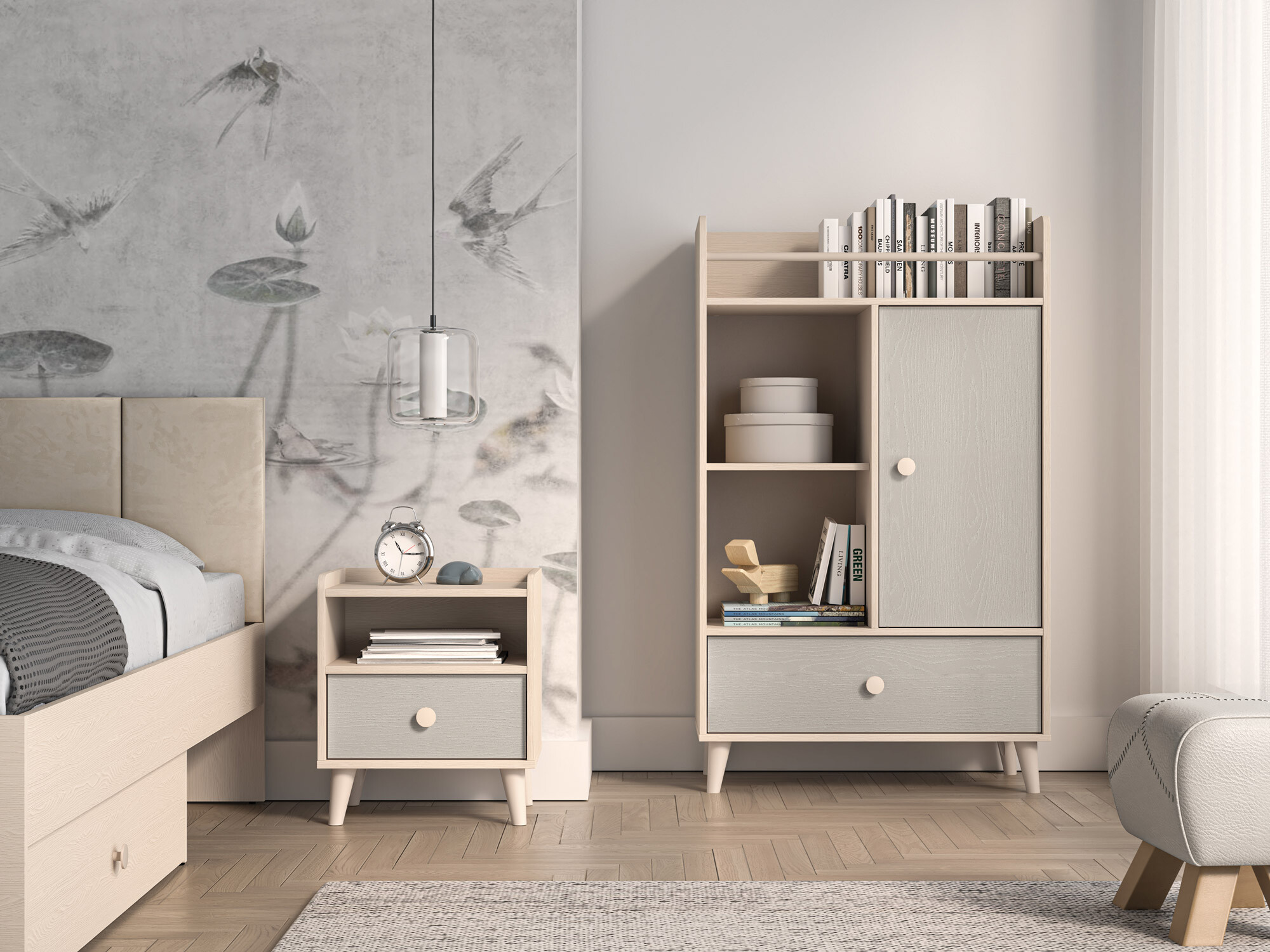 Noćni ormarić Tortoli 108 (Sivo)