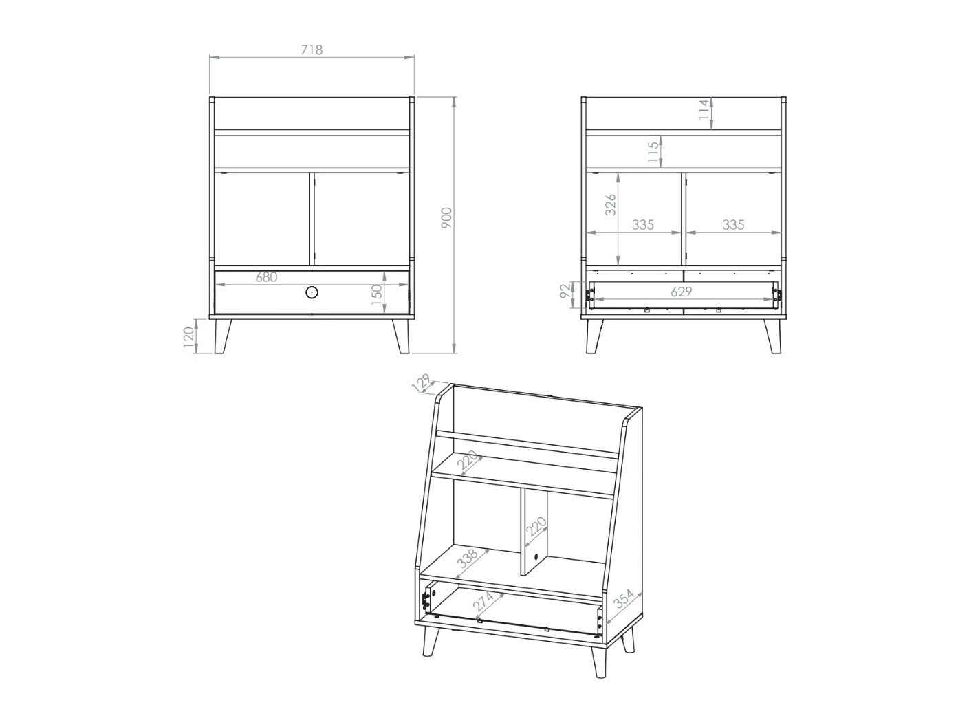 Polica Tortoli 107 (Ružičasta)