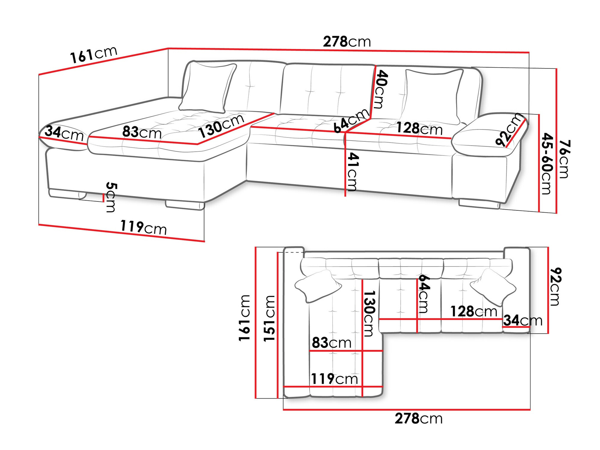 Ugaona sofa Comfivo 219 (Soft 017 + Soul 17)
