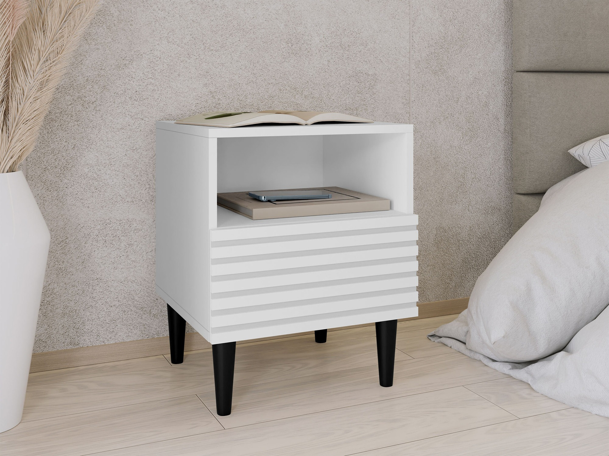 Noćni ormarić Comfivo Mavmono 103 (Belo)