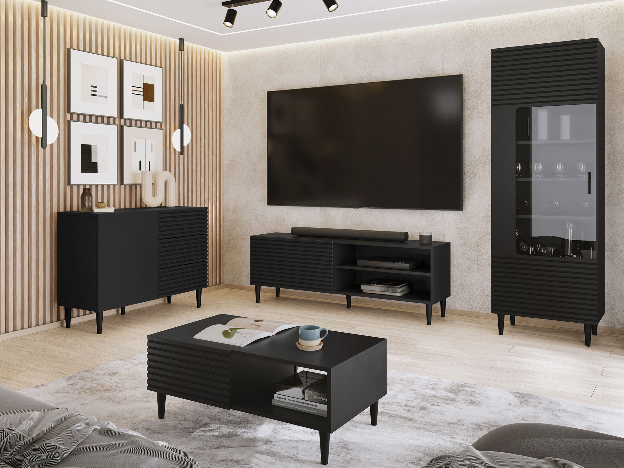 Set za dnevnu sobu Comfivo Mavmono 109 (Crno)