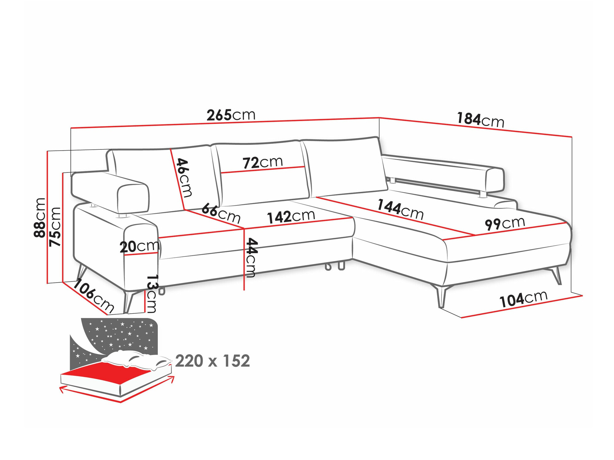 Ugaona sofa Lincoln 199 (Primo 05)