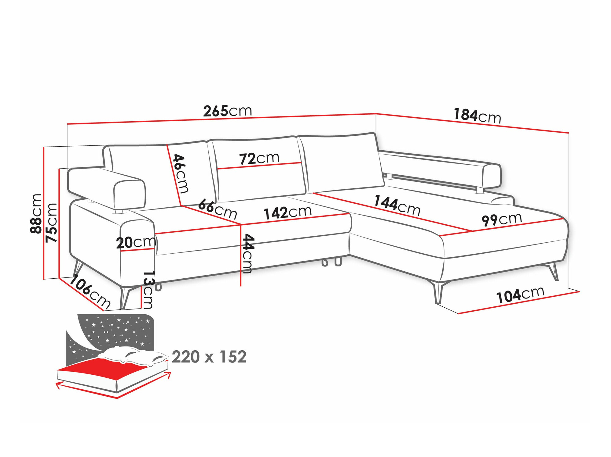 Ugaona sofa Lincoln 199 (Primo 05)