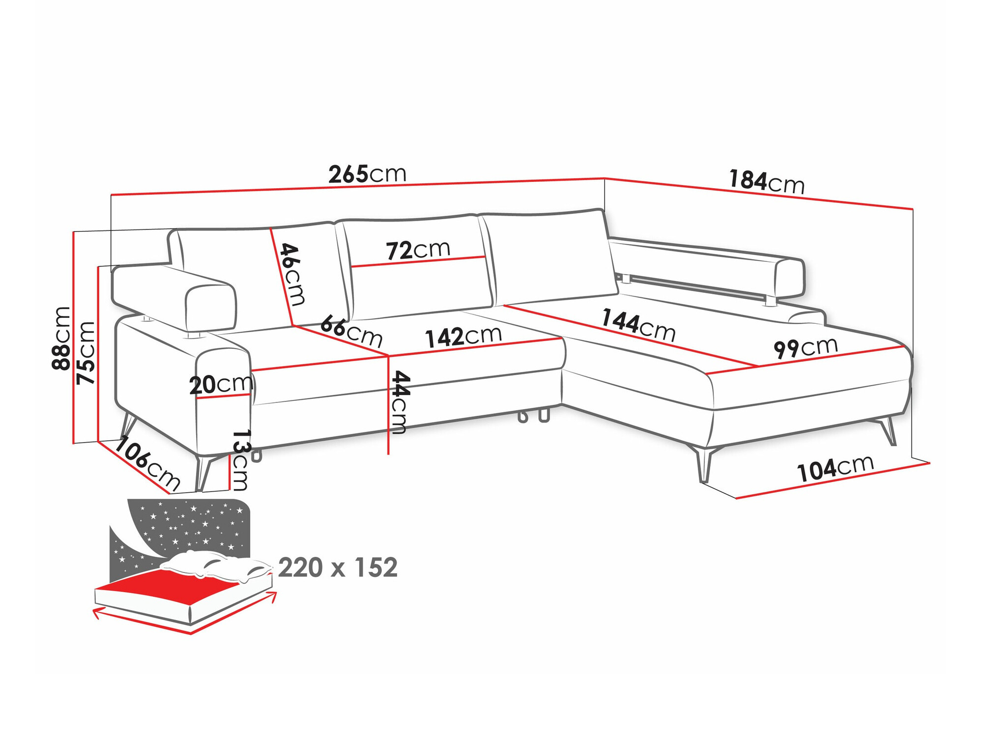 Ugaona sofa Lincoln 199 (Primo 48)