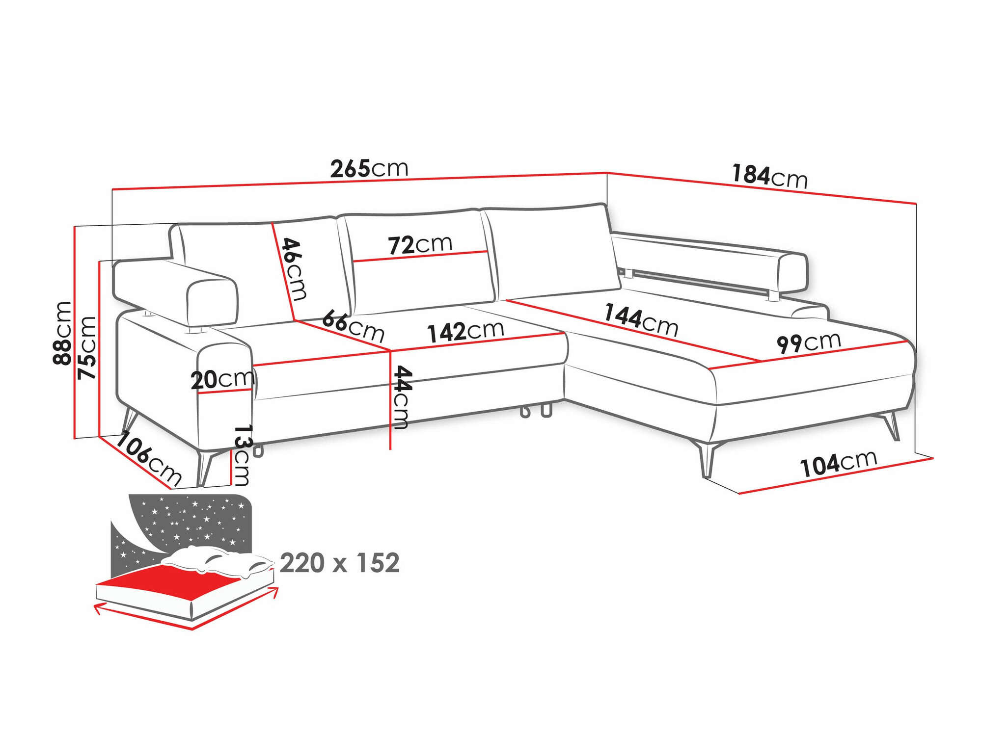 Ugaona sofa Lincoln 199 (Primo 61)