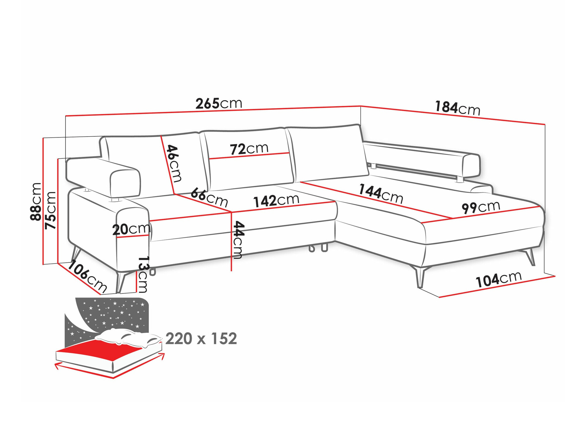 Ugaona sofa Lincoln 199 (Primo 61)
