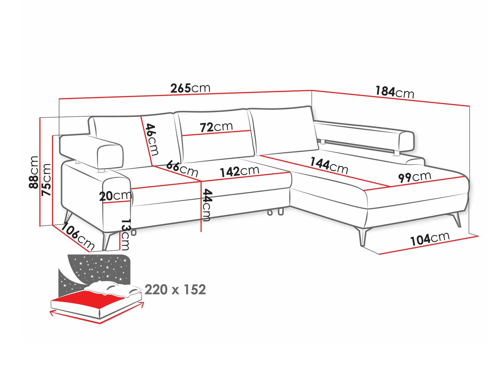 Ugaona sofa Lincoln 199 (Primo 84)