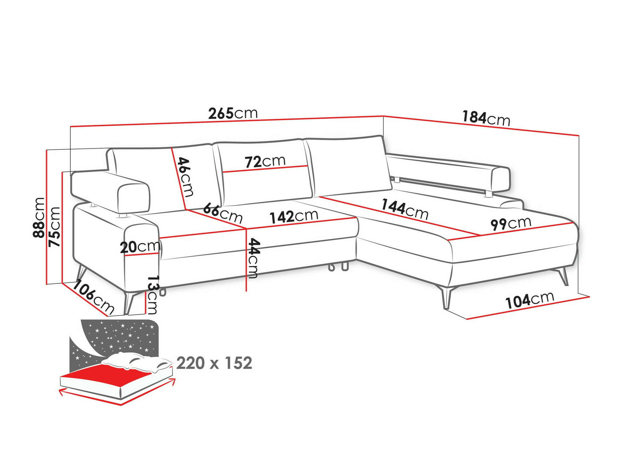 Ugaona sofa Lincoln 199 (Primo 84)