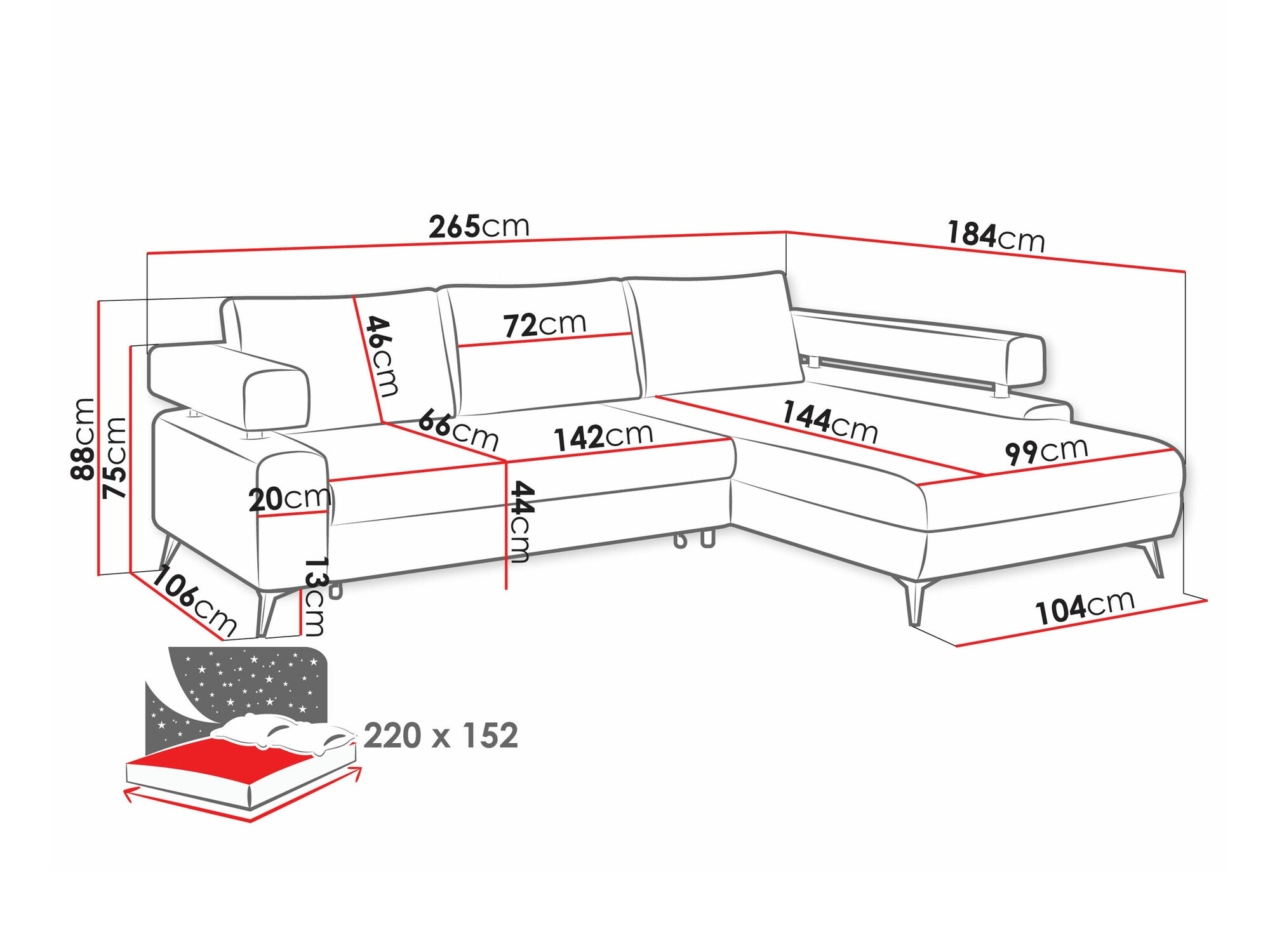 Ugaona sofa Lincoln 199 (Primo 96)