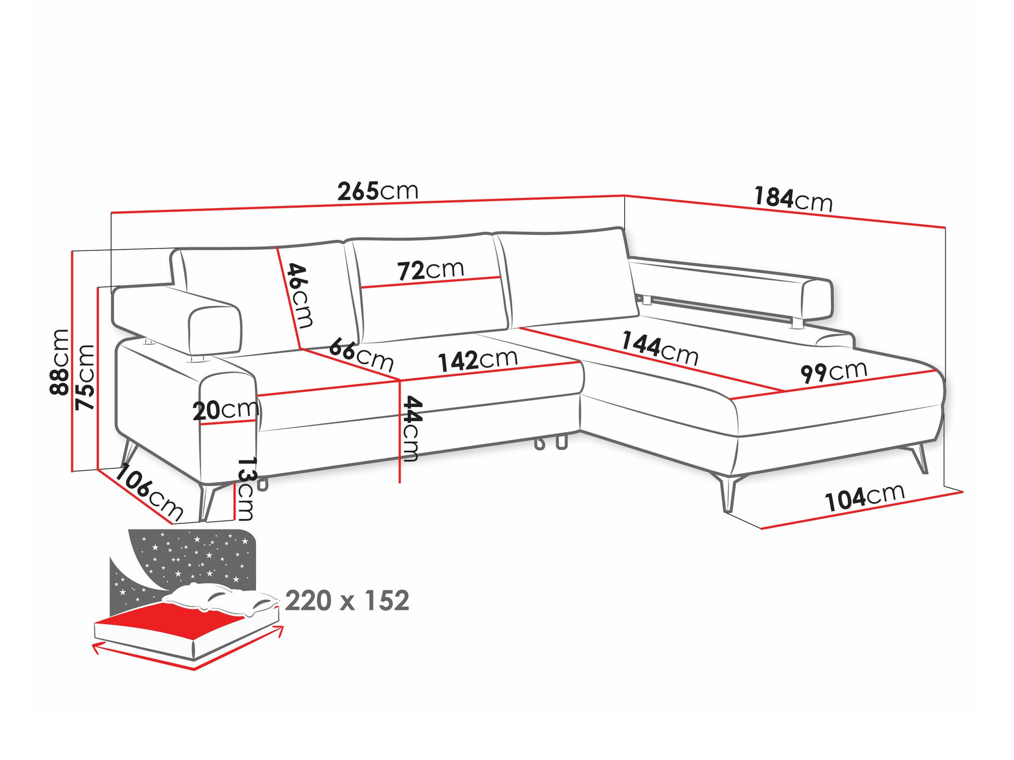 Ugaona sofa Lincoln 199 (Primo 96)