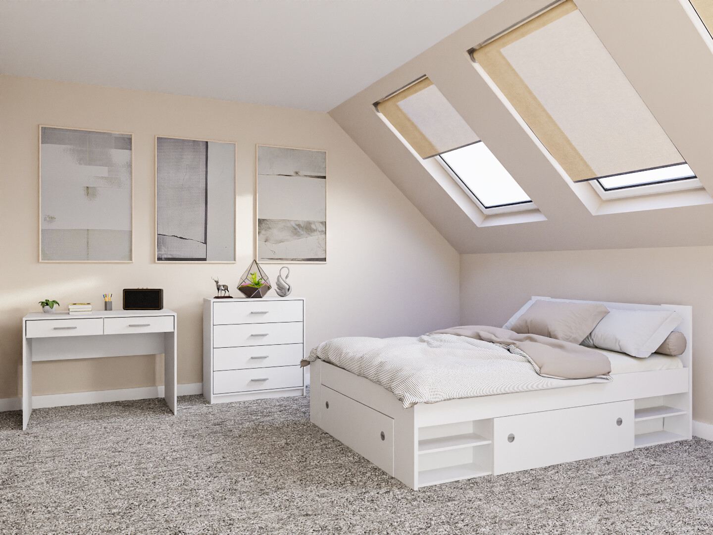 Set spavaća soba Novsore 155 (Belo)