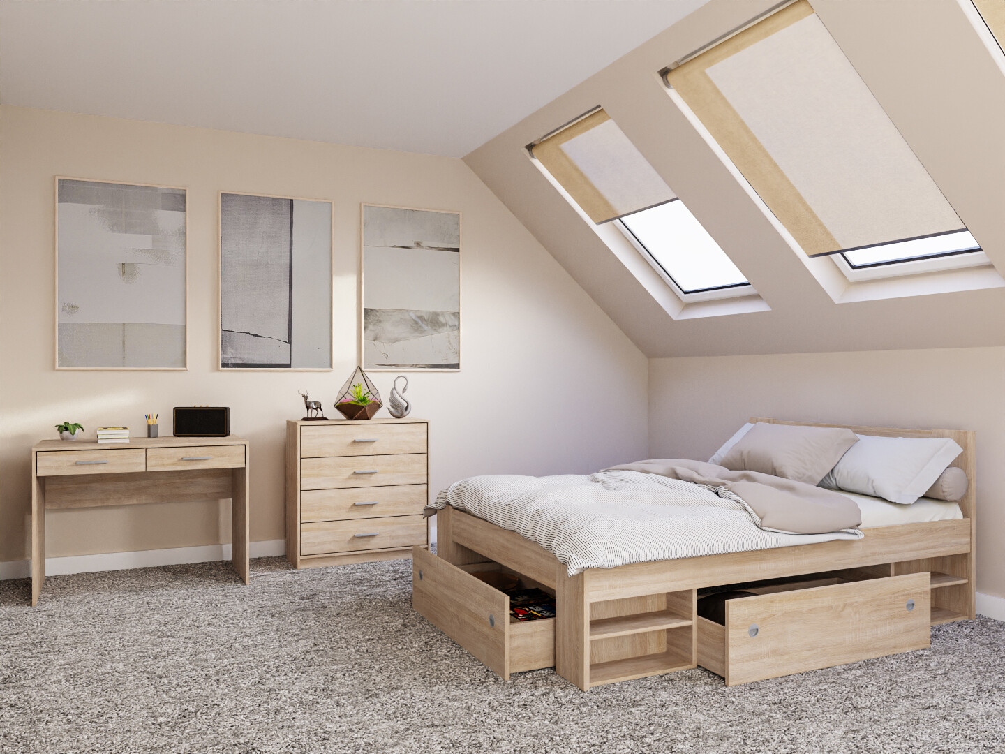 Set spavaća soba Novsore 155 (Sonoma hrast)