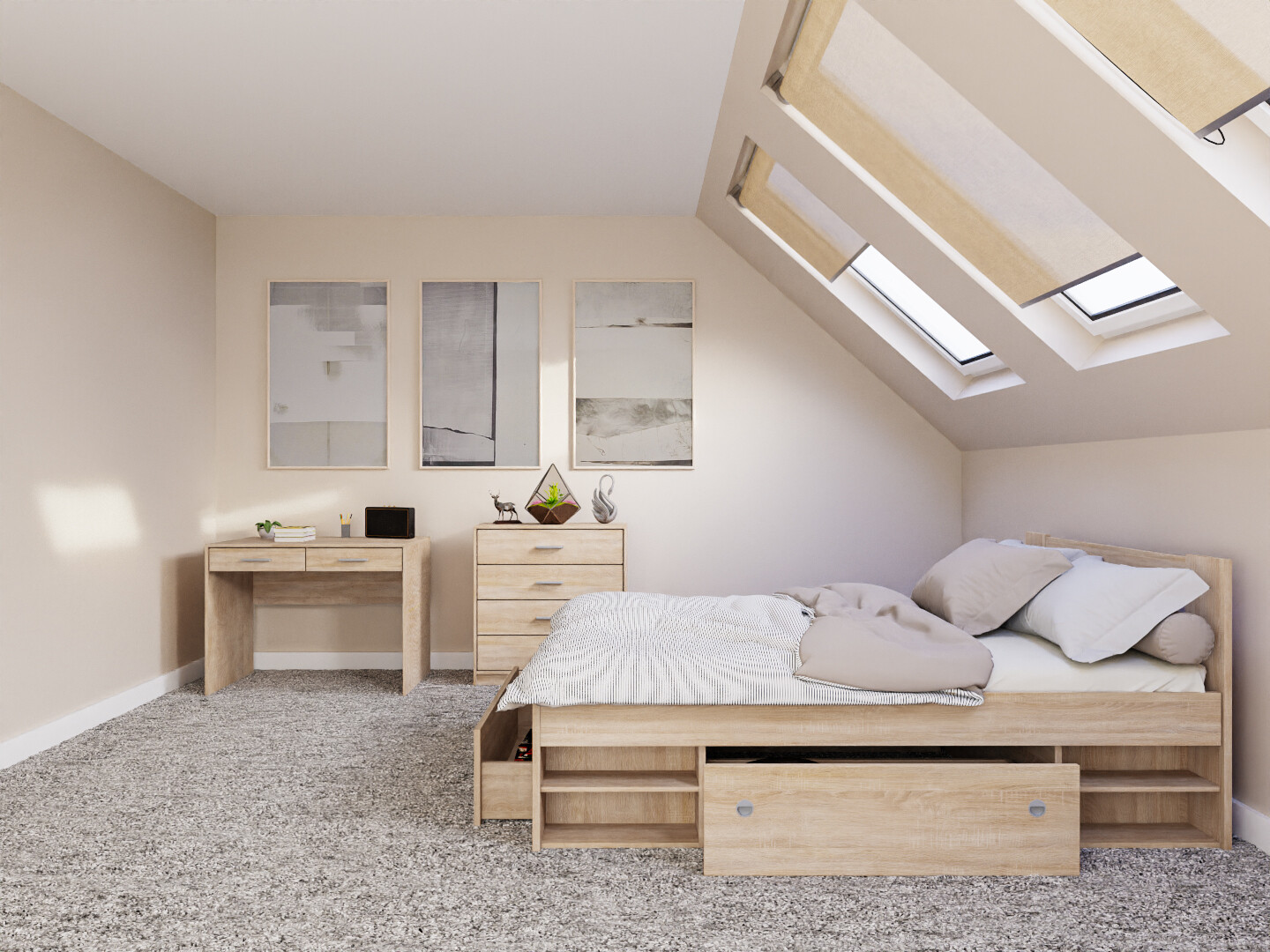 Set spavaća soba Novsore 155 (Sonoma hrast)