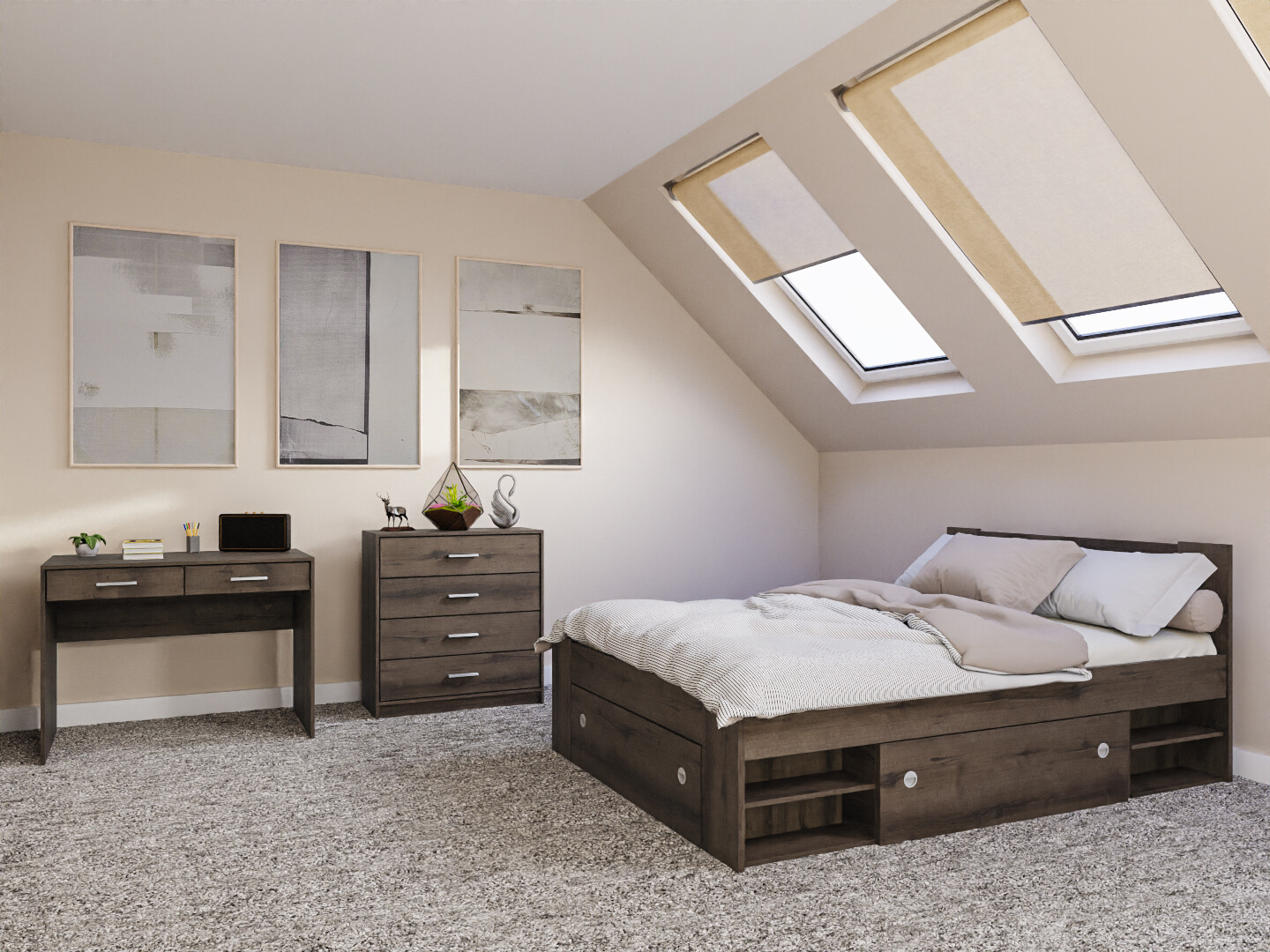 Set spavaća soba Novsore 155 (Tamni hrast)