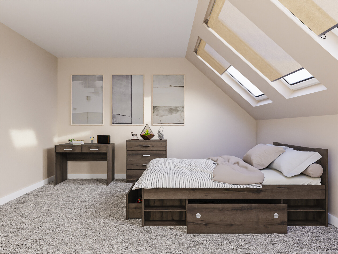 Set spavaća soba Novsore 155 (Tamni hrast)