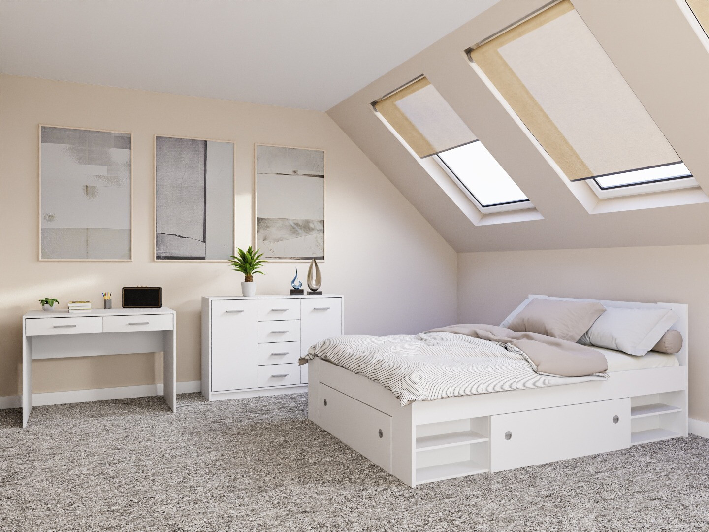 Set spavaća soba Novsore 156 (Belo)