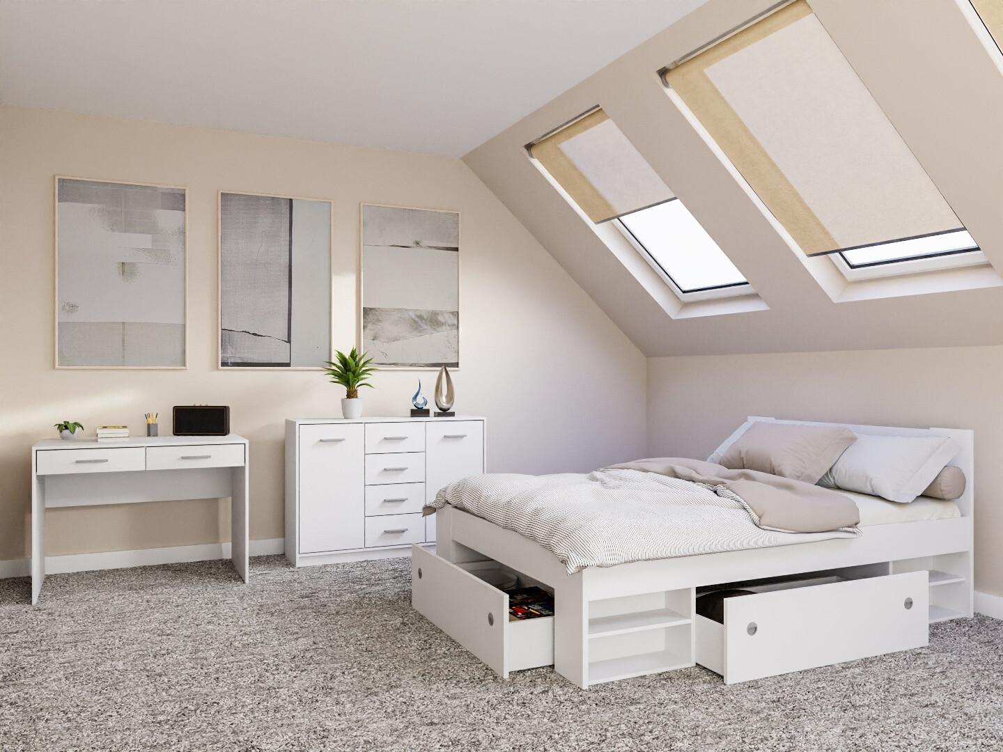 Set spavaća soba Novsore 156 (Belo)