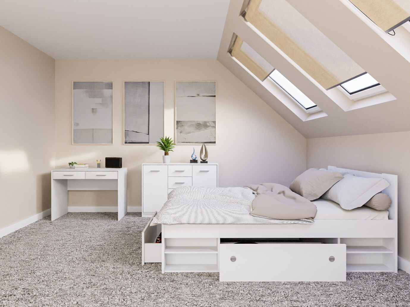 Set spavaća soba Novsore 156 (Belo)