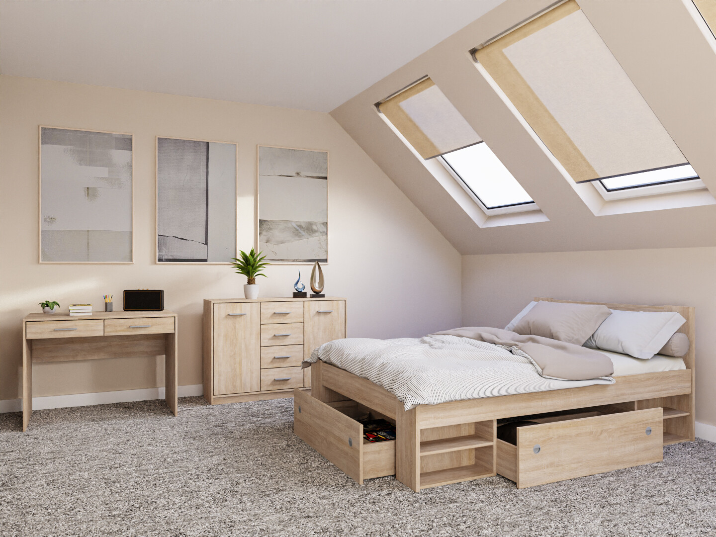 Set spavaća soba Novsore 156 (Sonoma hrast)