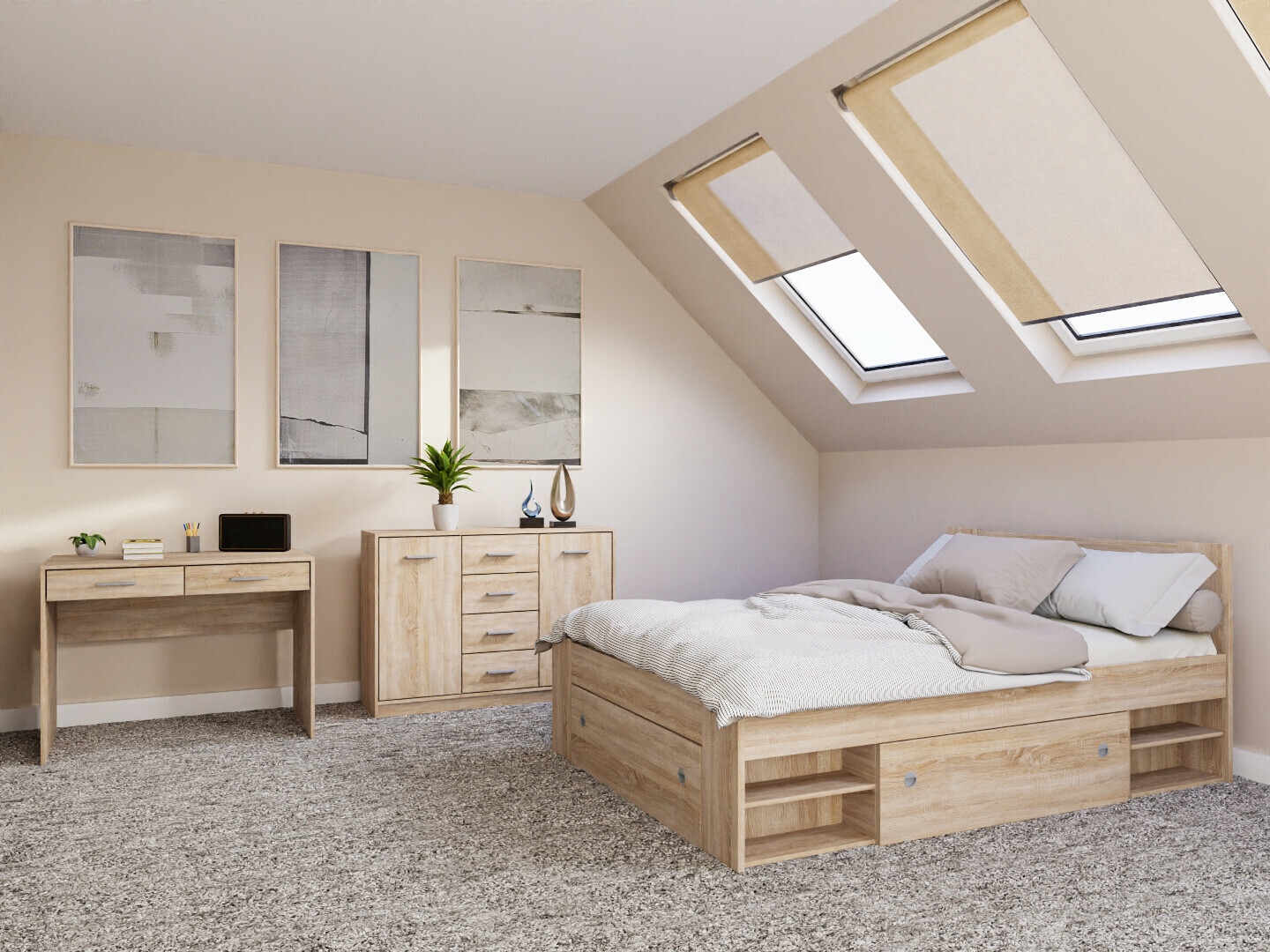 Set spavaća soba Novsore 156 (Sonoma hrast)