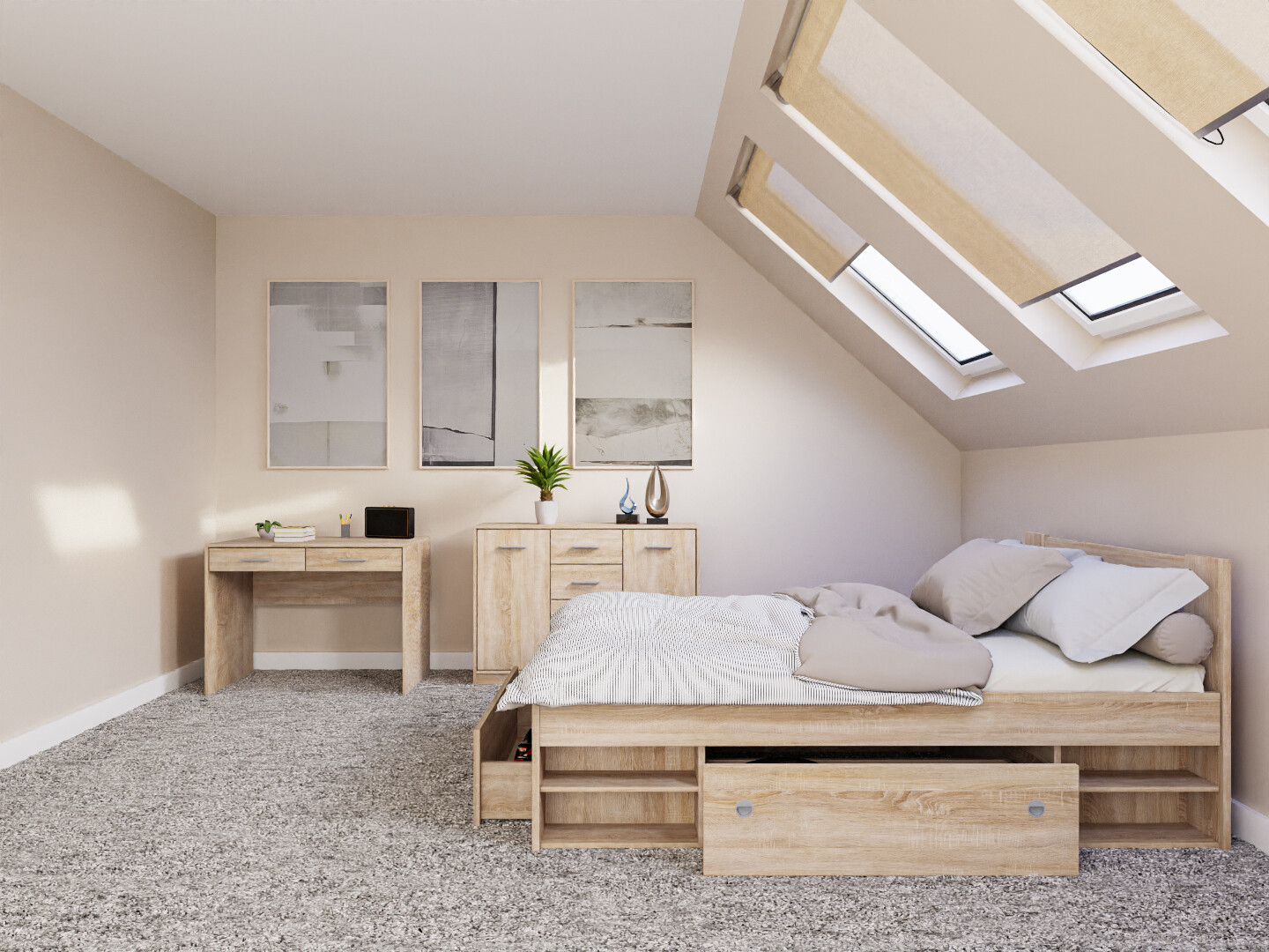 Set spavaća soba Novsore 156 (Sonoma hrast)