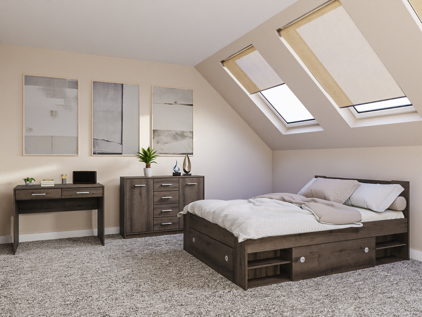 Set spavaća soba Novsore 156 (Tamni hrast)