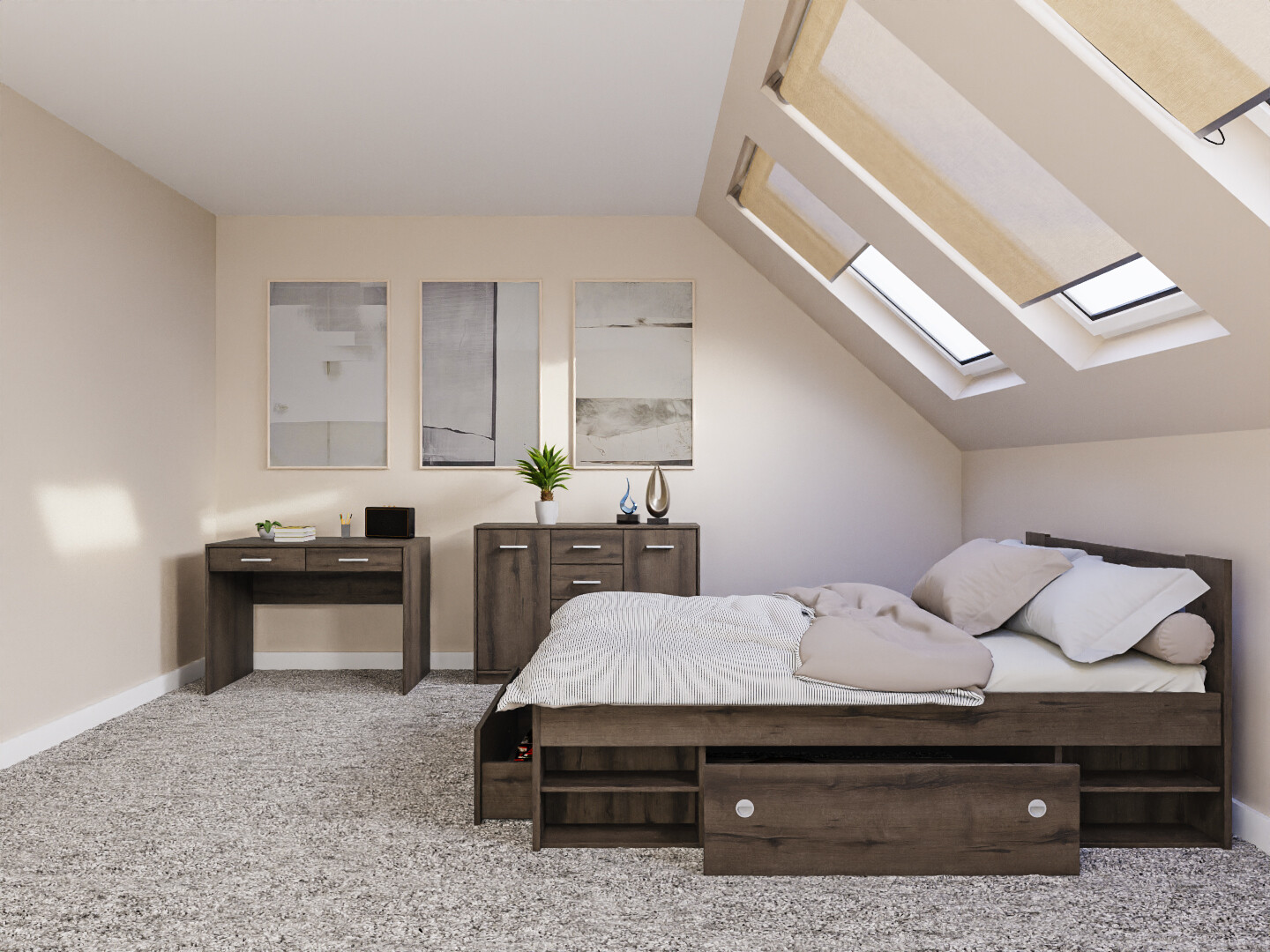 Set spavaća soba Novsore 156 (Tamni hrast)