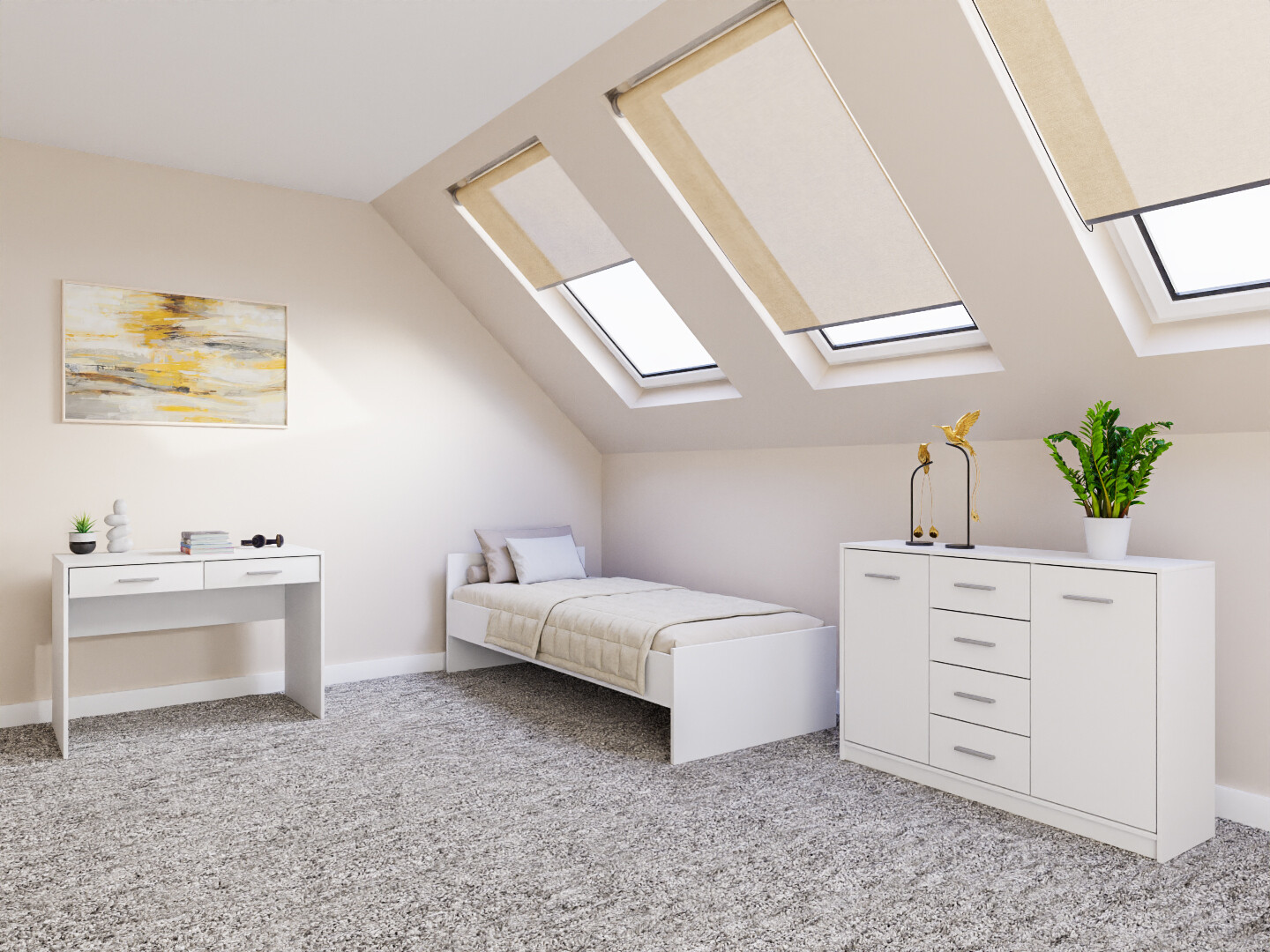 Set spavaća soba Novsore 149 (Belo)