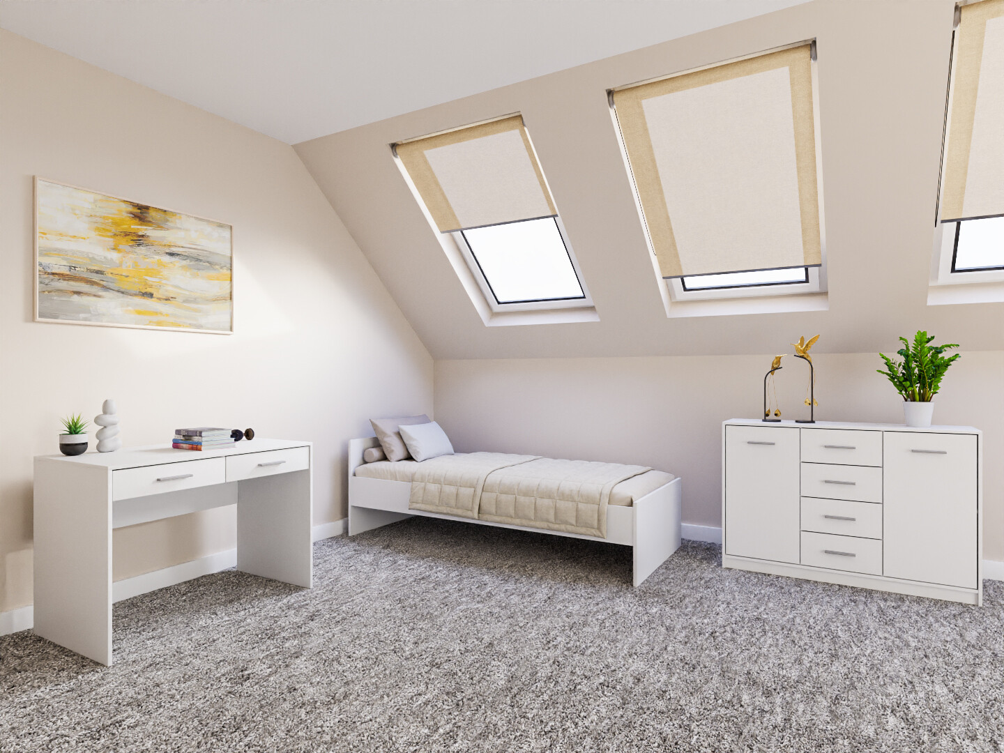 Set spavaća soba Novsore 149 (Belo)