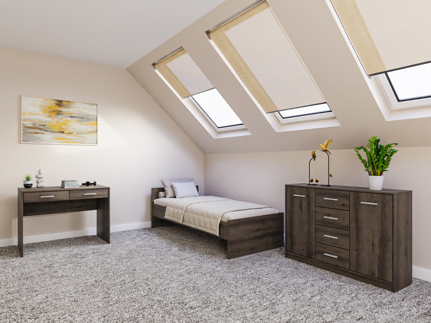 Set spavaća soba Novsore 149 (Tamni hrast)