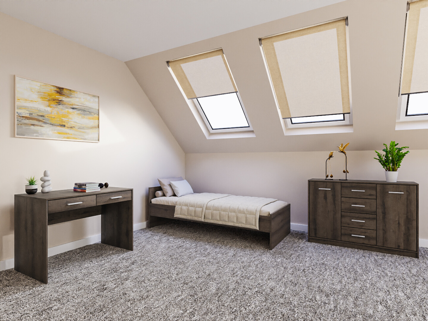 Set spavaća soba Novsore 149 (Tamni hrast)