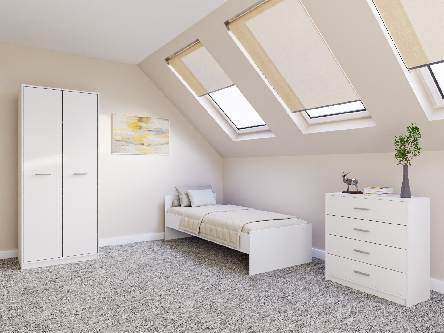 Set spavaća soba Novsore 151 (Belo)