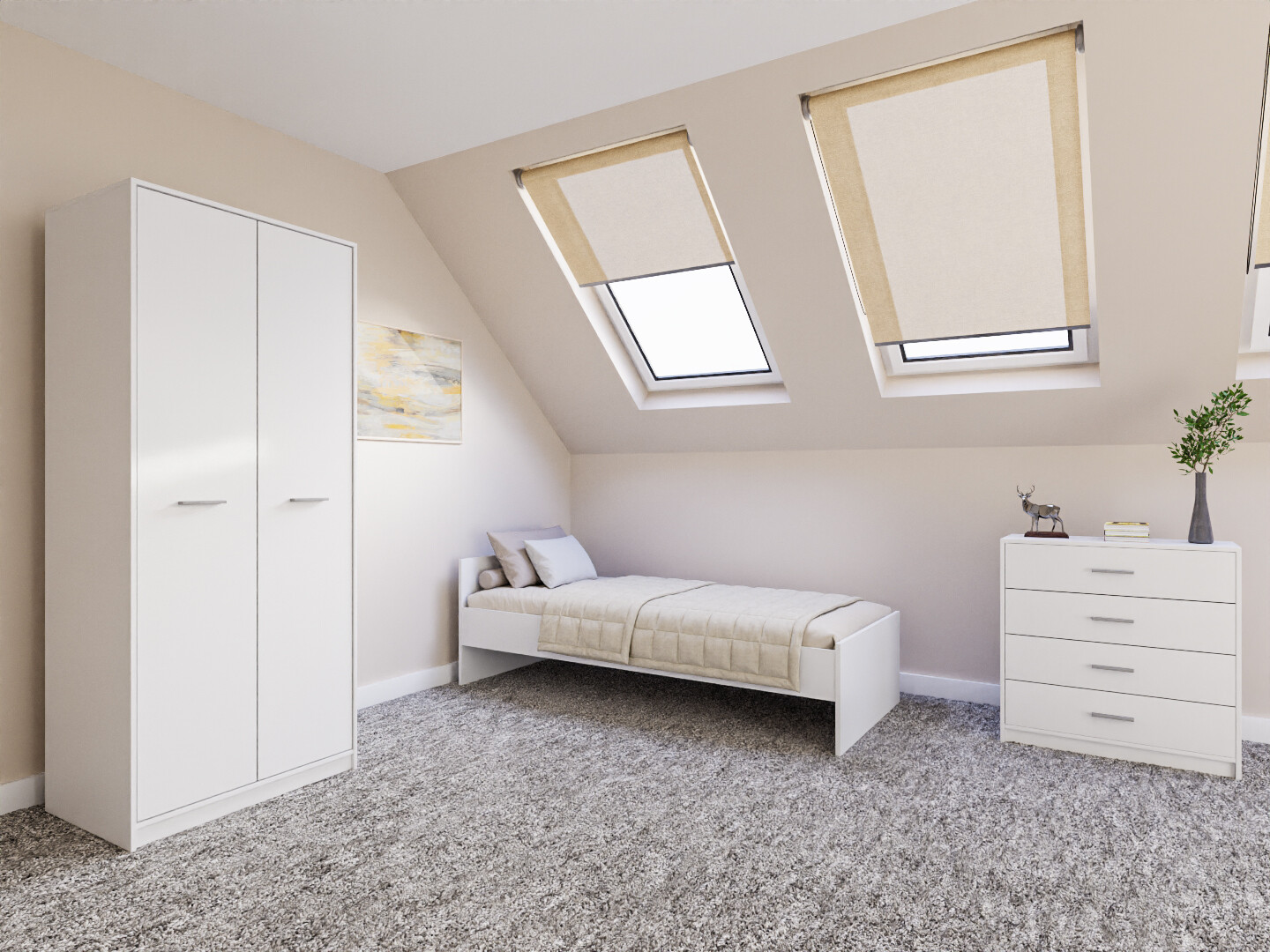 Set spavaća soba Novsore 151 (Belo)