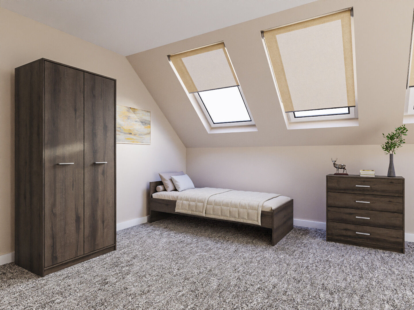 Set spavaća soba Novsore 151 (Tamni hrast)