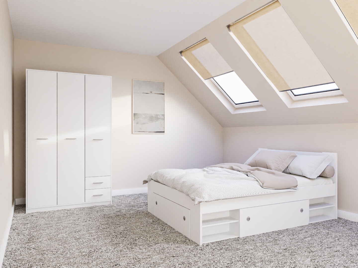 Set spavaća soba Novsore 158 (Belo)