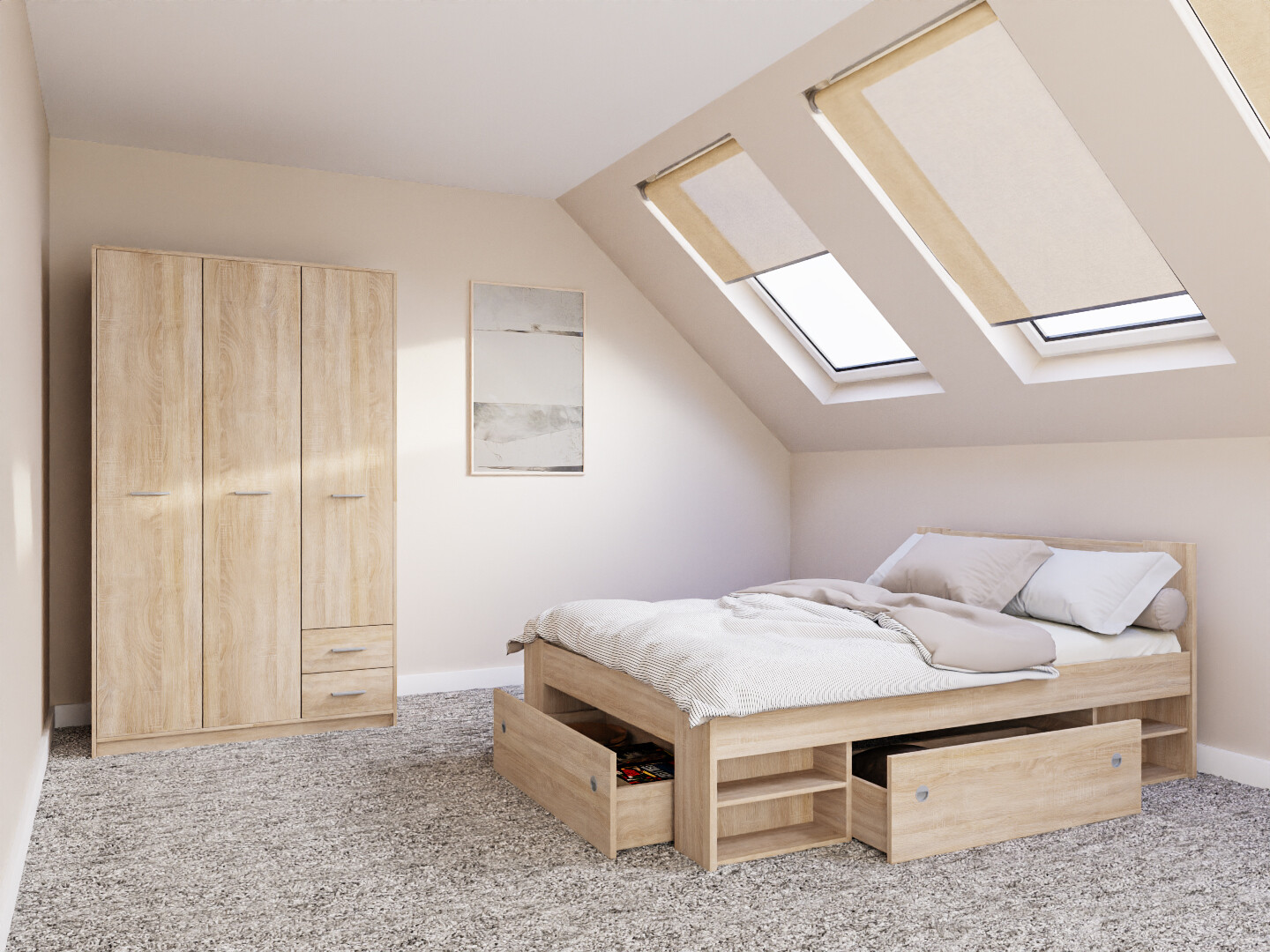 Set spavaća soba Novsore 158 (Sonoma hrast)