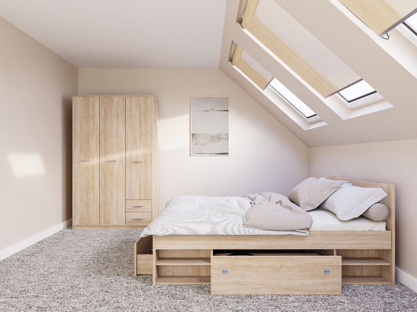 Set spavaća soba Novsore 158 (Sonoma hrast)