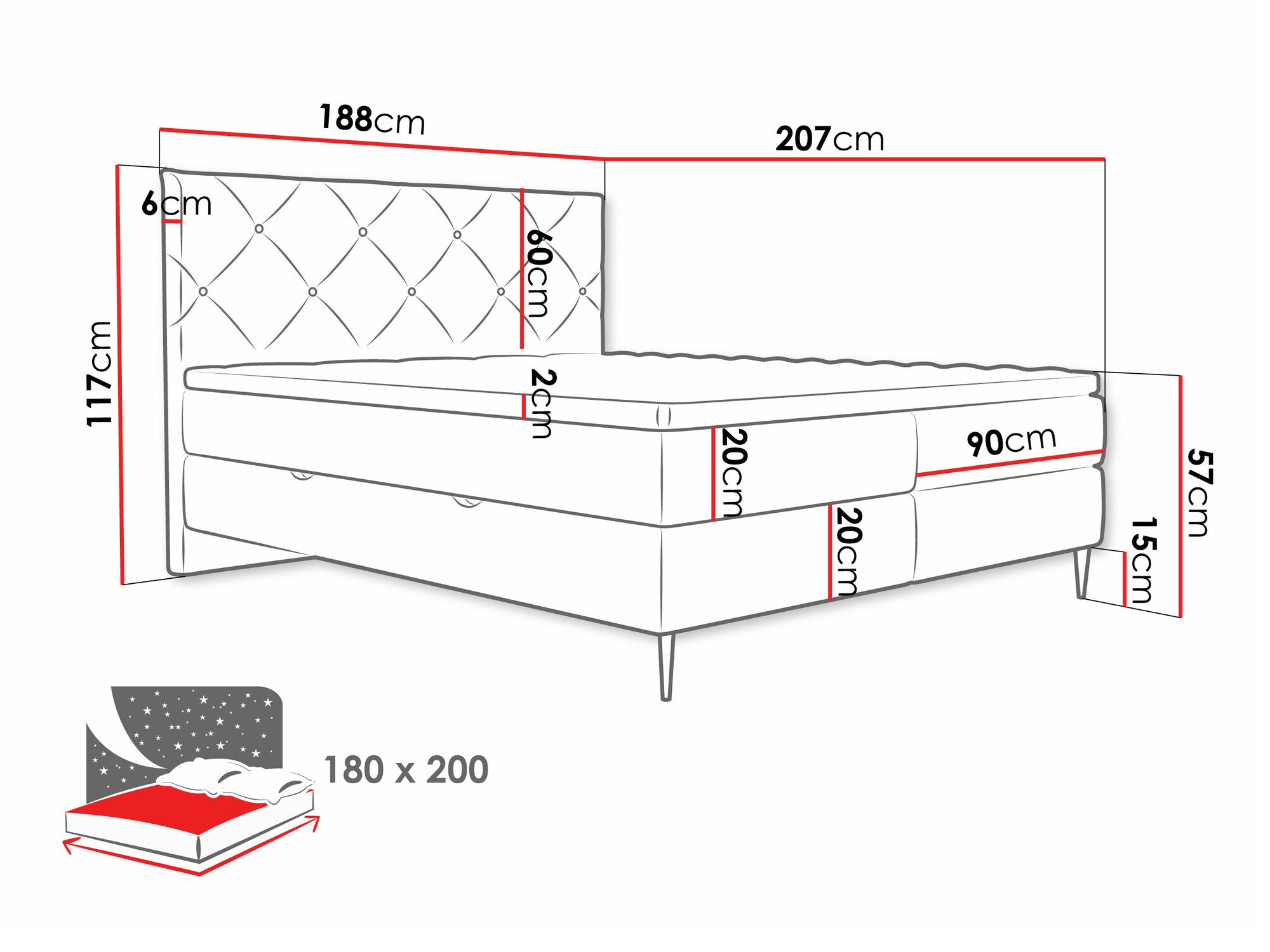 Boxspring krevet ComfiDream Myrel (Verita 03)