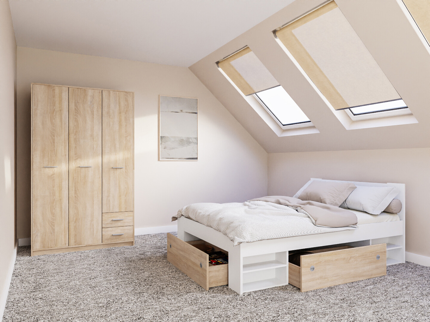 Set spavaća soba Novsore 158 (Belo)