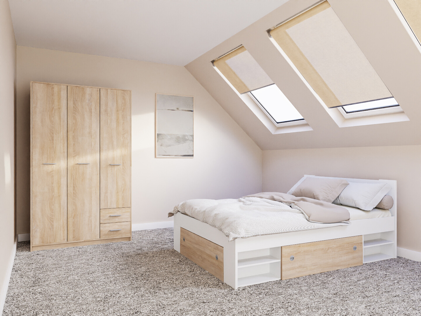 Set spavaća soba Novsore 158 (Belo)