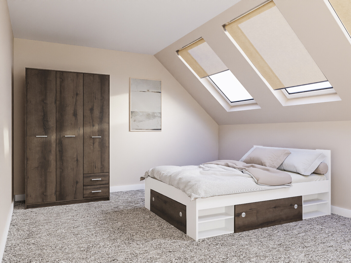 Set spavaća soba Novsore 158 (Belo)