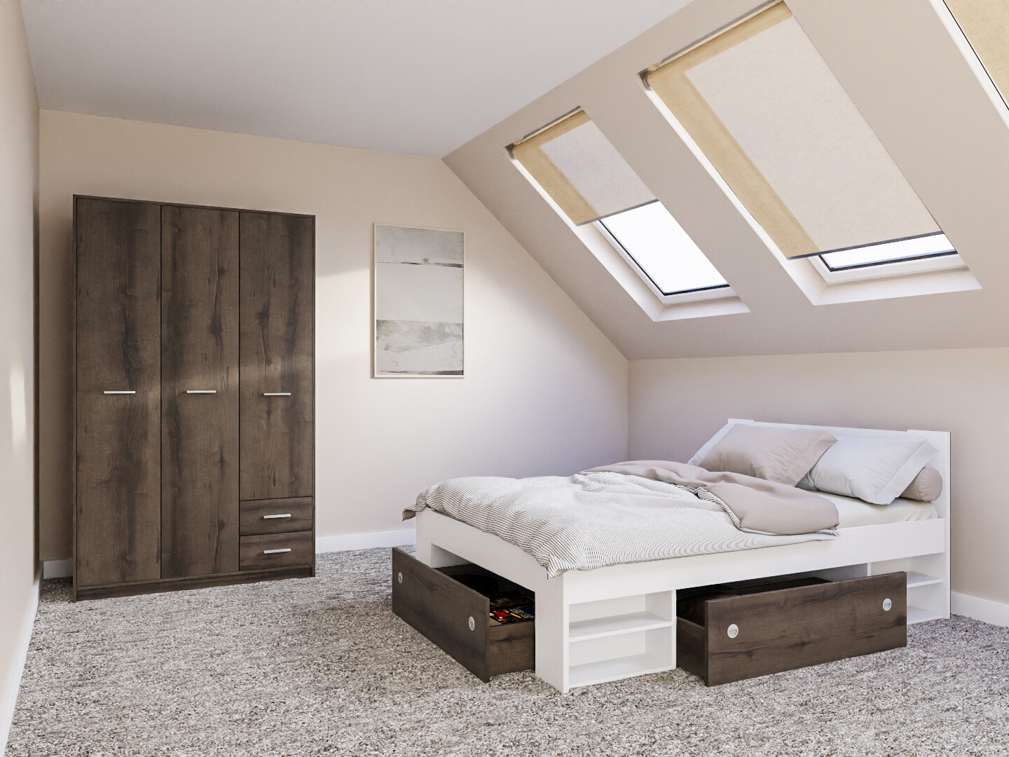 Set spavaća soba Novsore 158 (Belo)