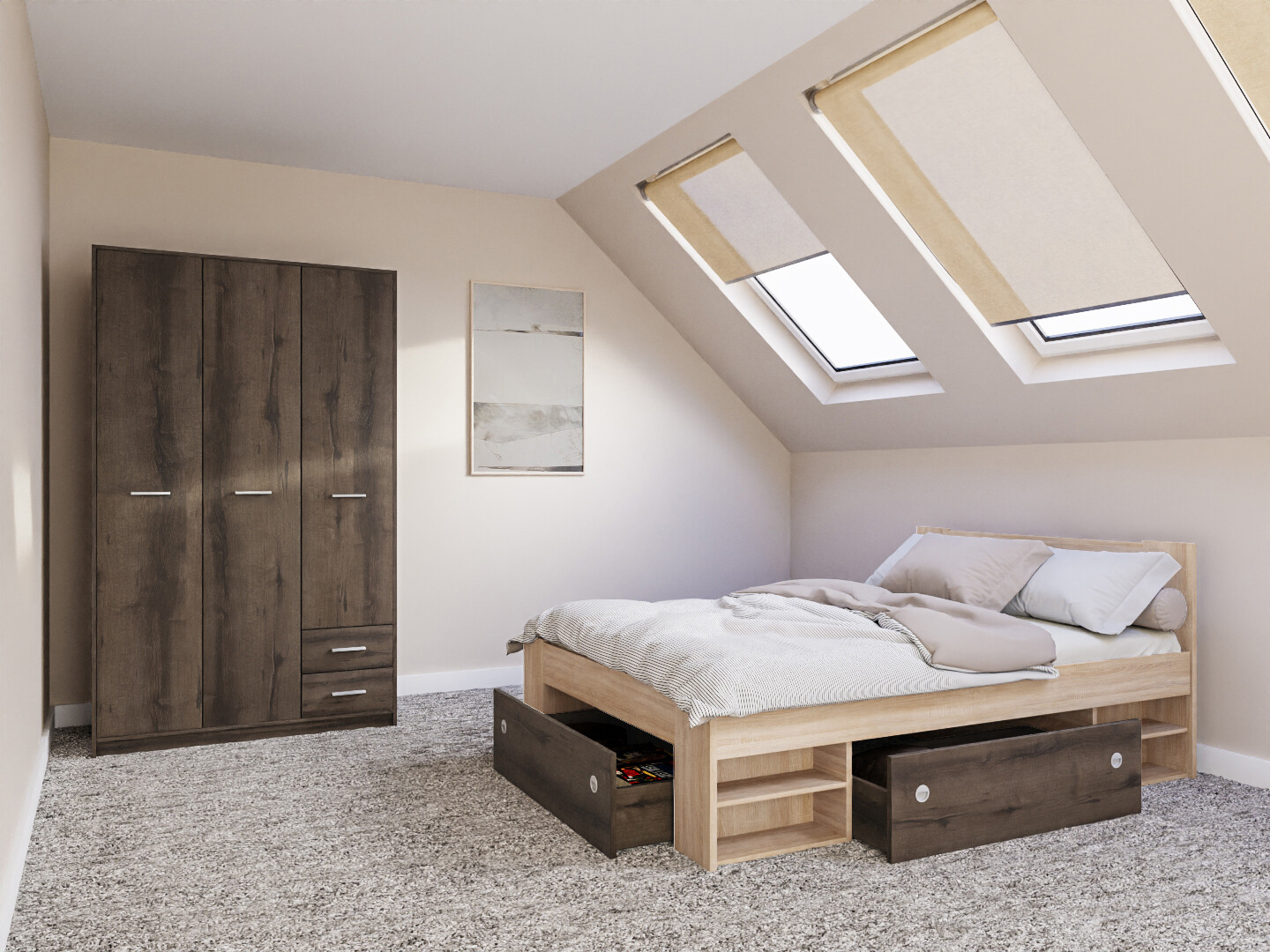 Set spavaća soba Novsore 158 (Sonoma hrast)