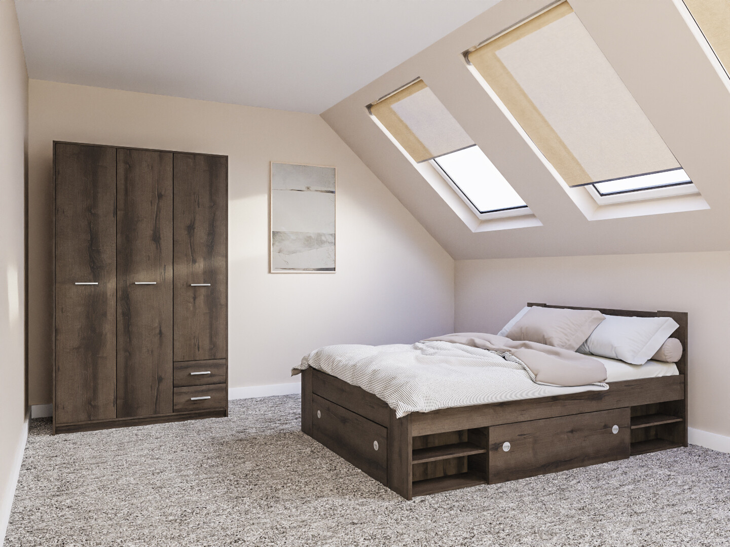 Set spavaća soba Novsore 158 (Tamni hrast)