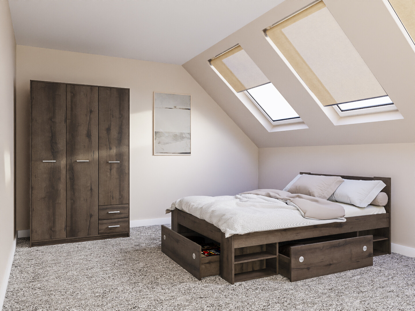 Set spavaća soba Novsore 158 (Tamni hrast)