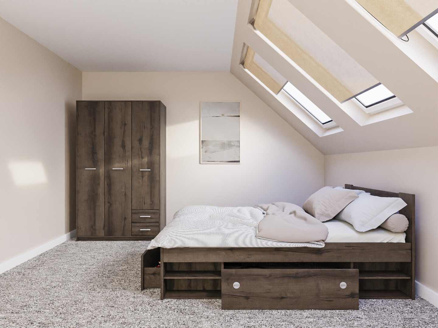 Set spavaća soba Novsore 158 (Tamni hrast)