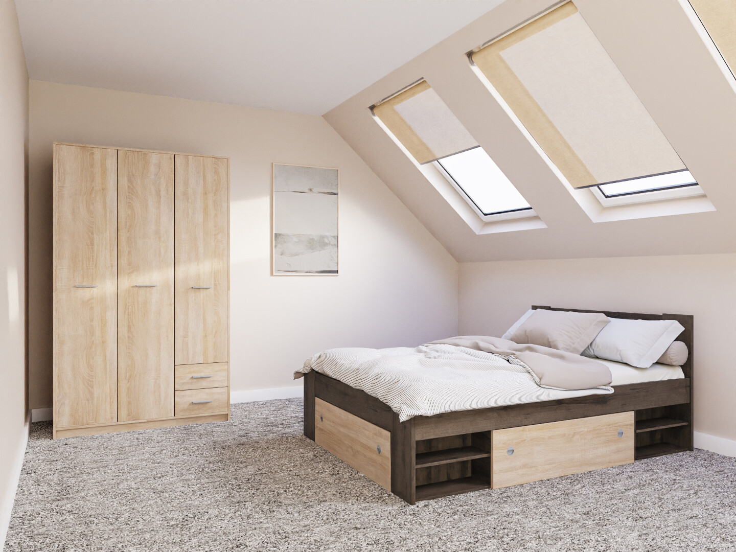 Set spavaća soba Novsore 158 (Tamni hrast)