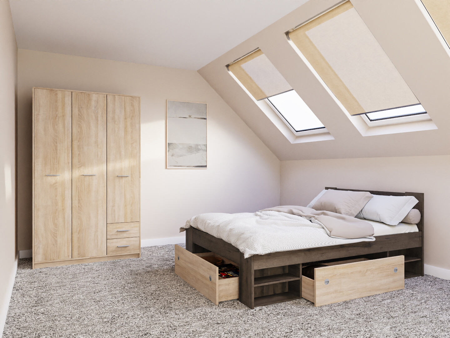 Set spavaća soba Novsore 158 (Tamni hrast)