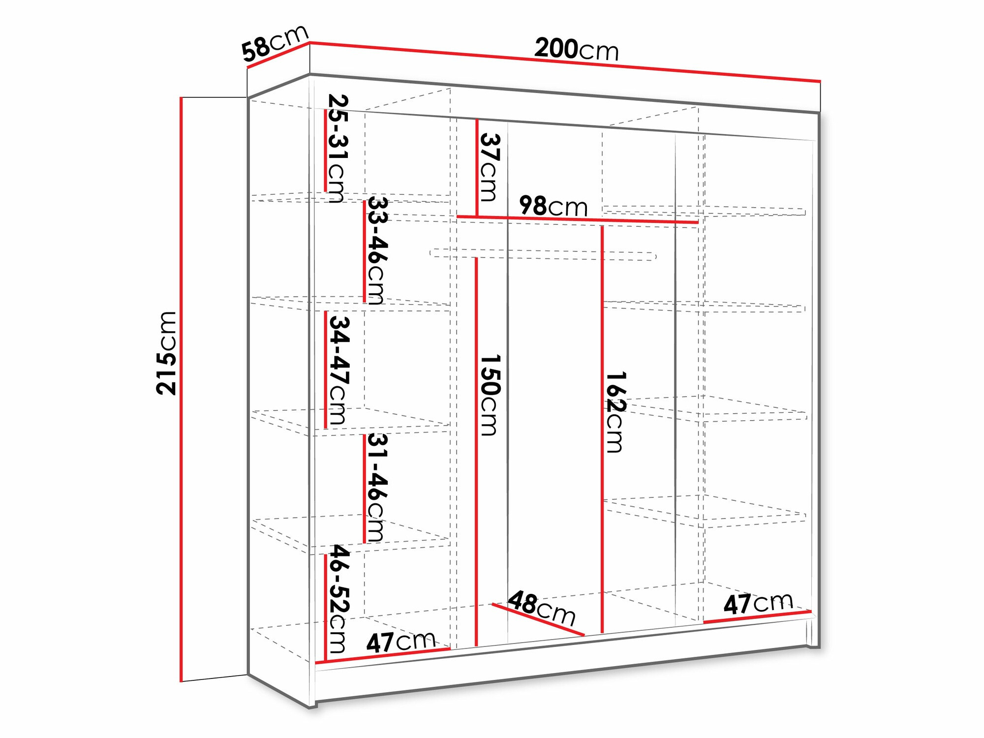 Ormar Closico 160 (Crno)